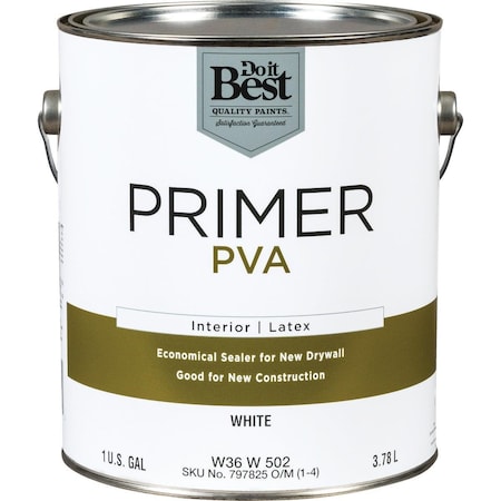 All-Source PVA Interior Latex Drywall Primer, White, 1 Gal. W36W00502-16